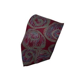 Alta Moda Cervino  Burgandy Abstract Pattern Silk Necktie Made in‎ Italy 55.75"